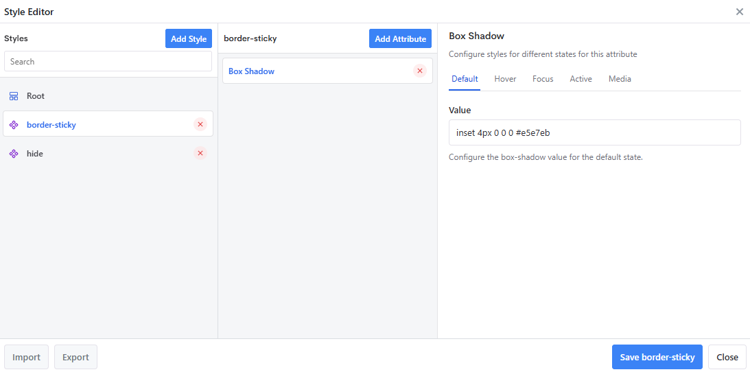 Configuring an attribute's value per state