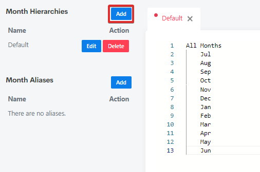 Creating a New Hierarchy from Dimension Management page